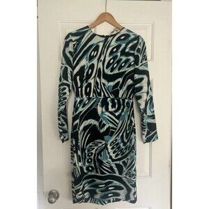 Diane Von Furstenberg Inye Cady Dress in Abstract Wing Coastal Size 6